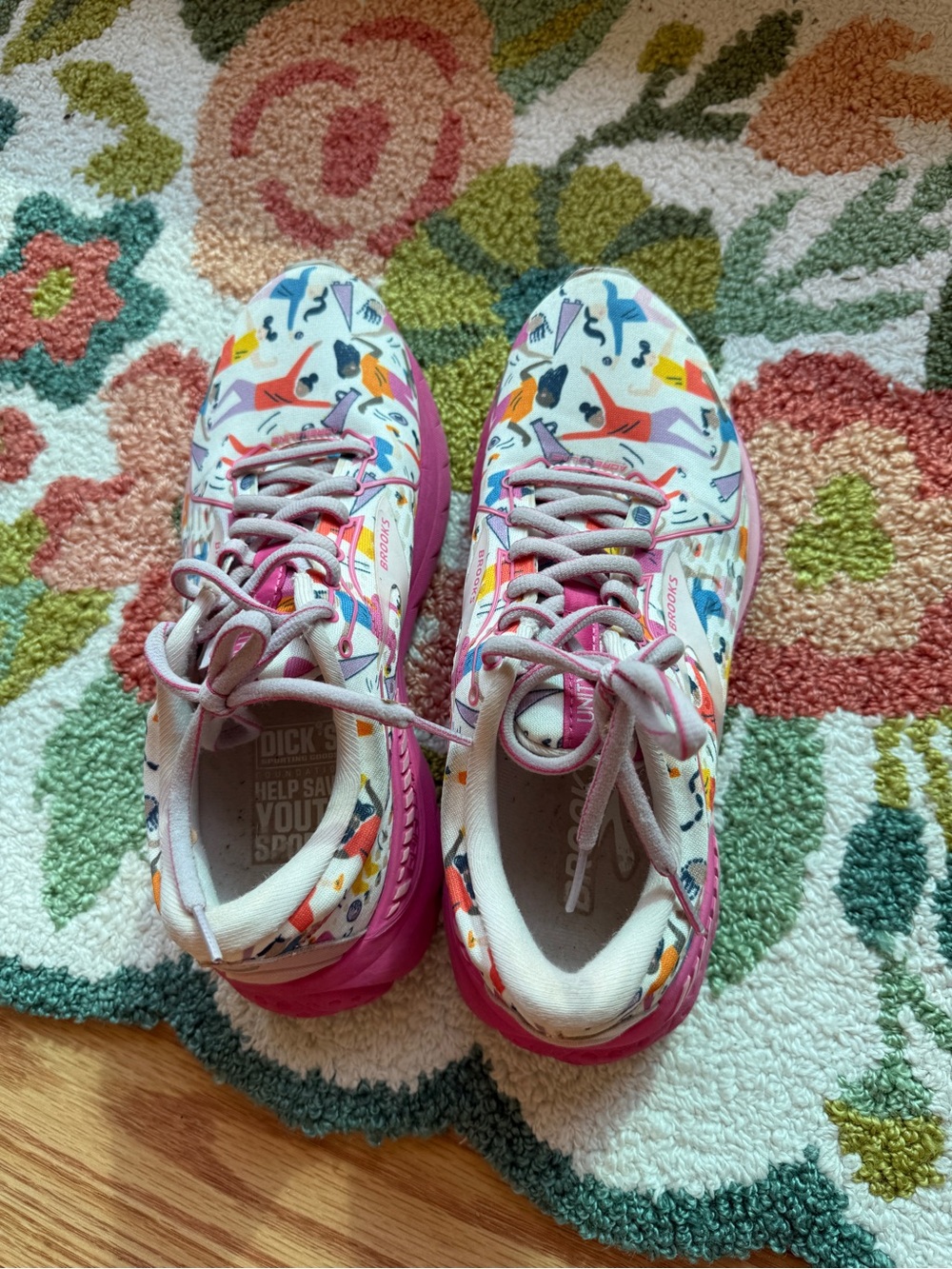 Brooks Adrenaline GTS 21 Unity Running Shoes Pink Print Women's 7 B - Picture 14 of 15